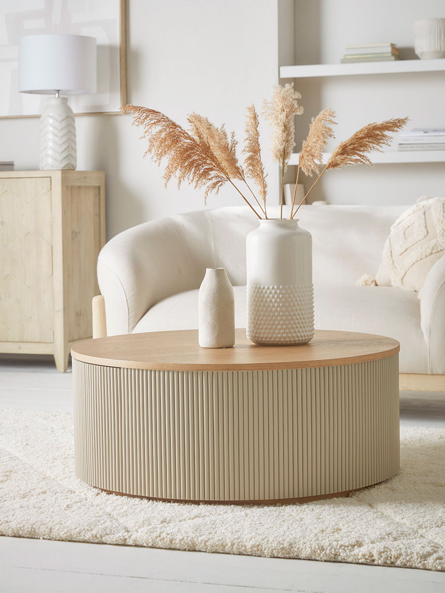 Product photograph of Round Fluted Coffee Table from Cox and Cox