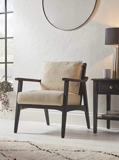 Cane Webbing Armchair - Black