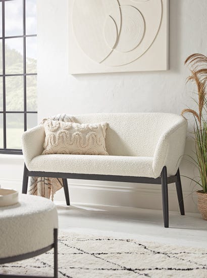 Curved Boucle Sofa