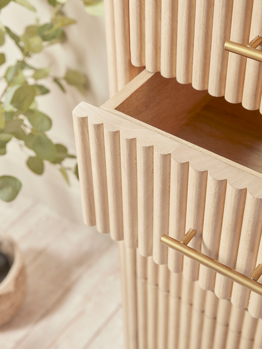 Product photograph of Freja Tall Chest Of Drawers from Cox and Cox.