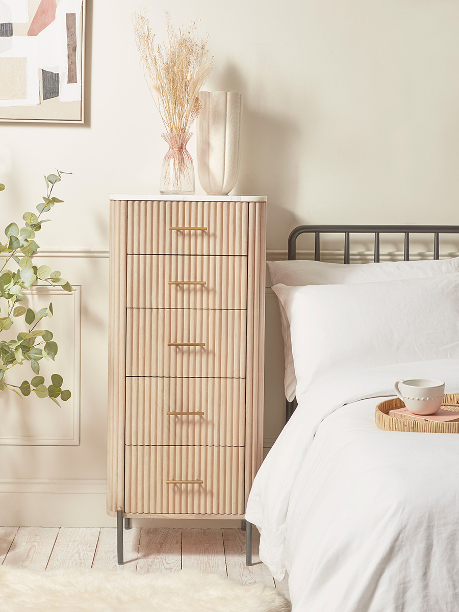 Product photograph of Freja Tall Chest Of Drawers from Cox and Cox