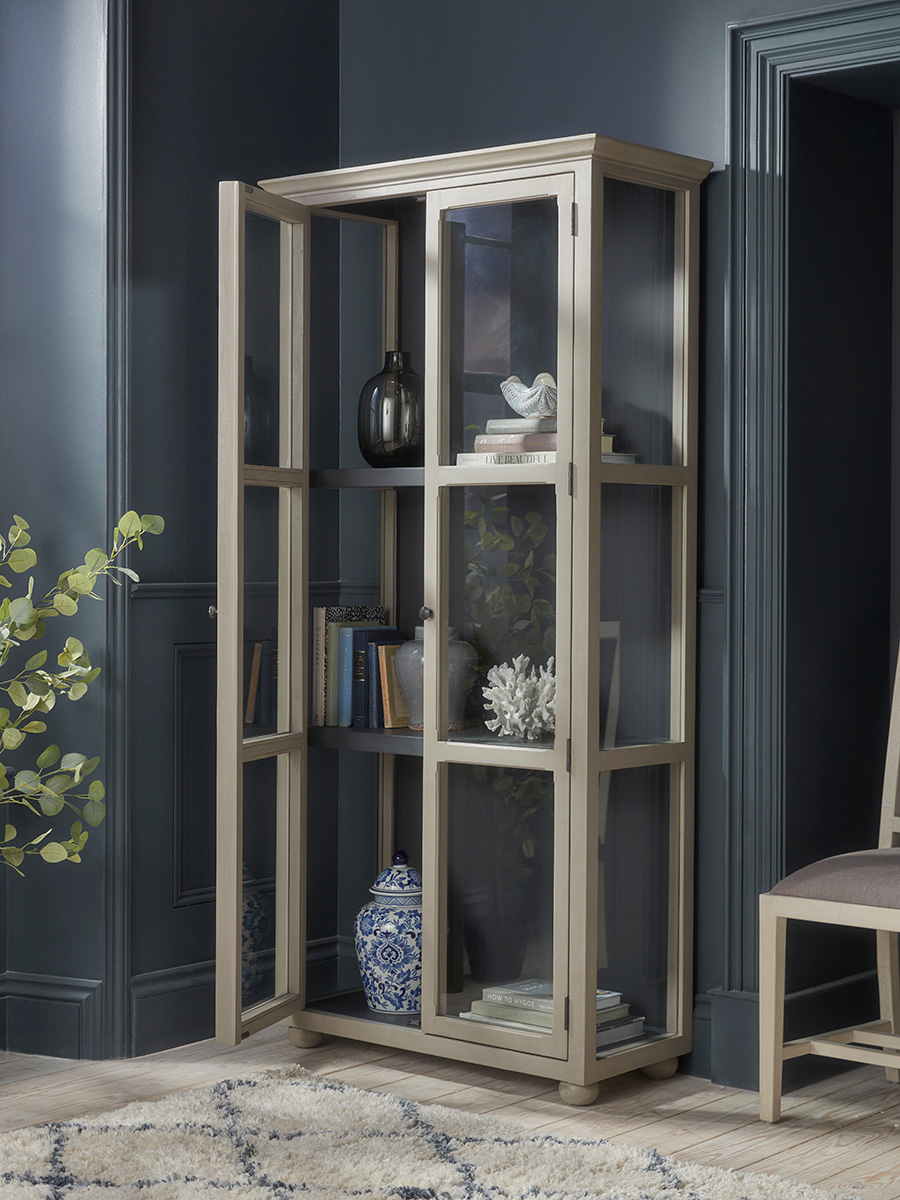 Product photograph of Distressed Birch Display Cabinet from Cox and Cox.
