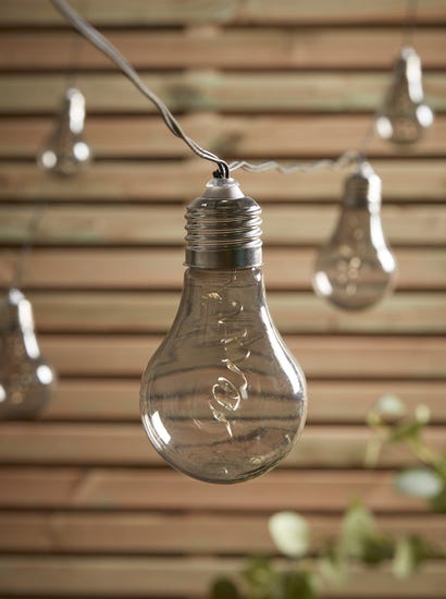 Solar Bulb Festoon Lights - Grey