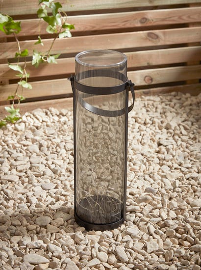 Solar Wire Lights Column Lantern - Tall