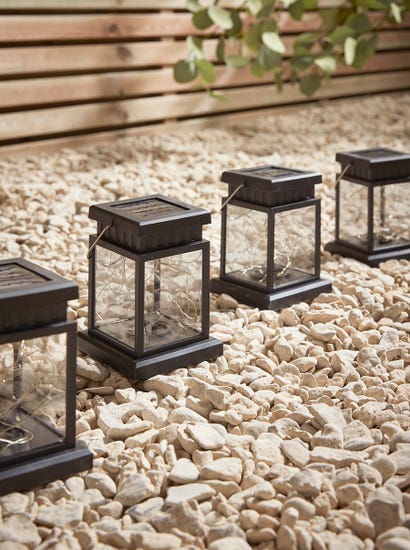 Four Solar Box Lanterns
