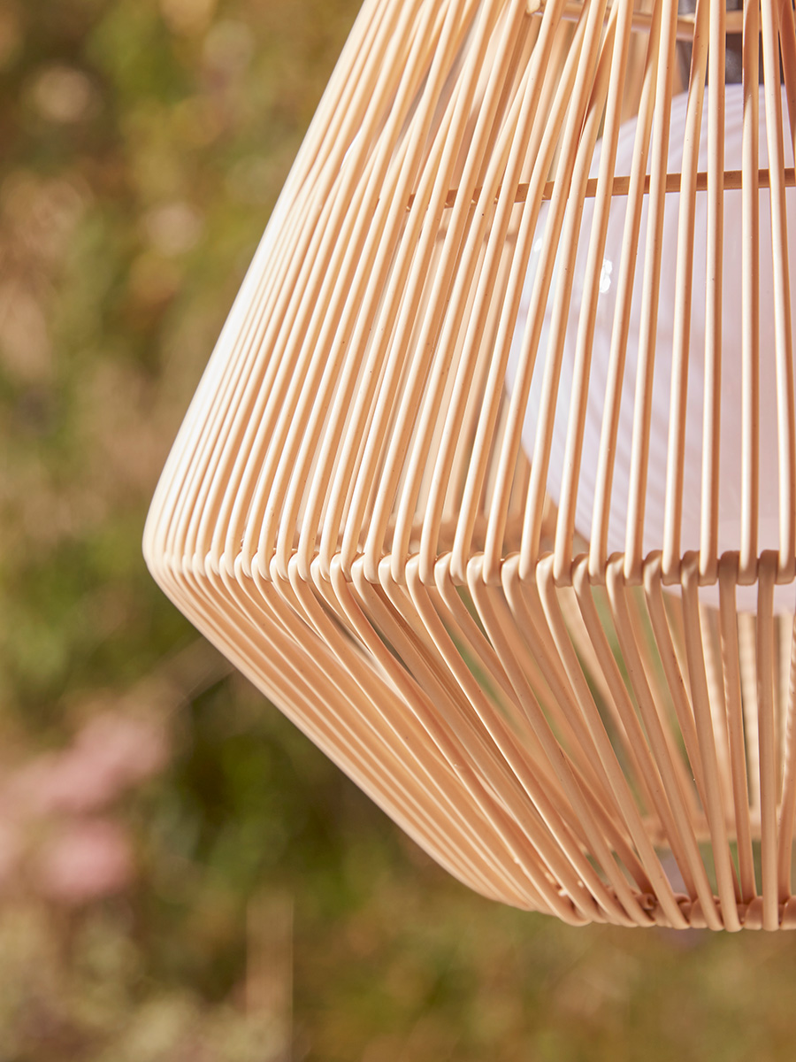 Product photograph of Outdoor Led Tapered Rattan Pendant from Cox and Cox.