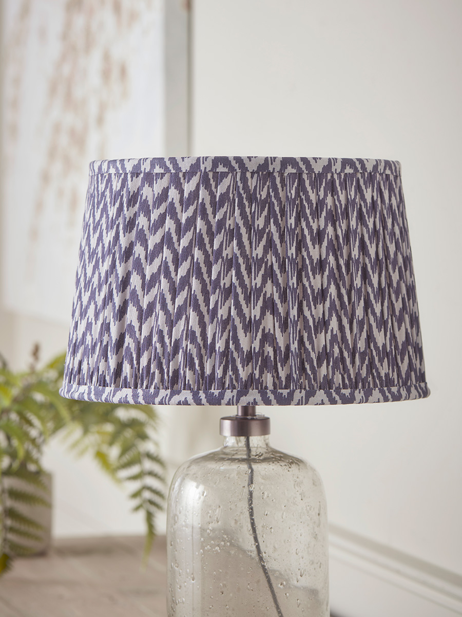 Product photograph of Navy Tapered Chevron Shade - Small from Cox and Cox