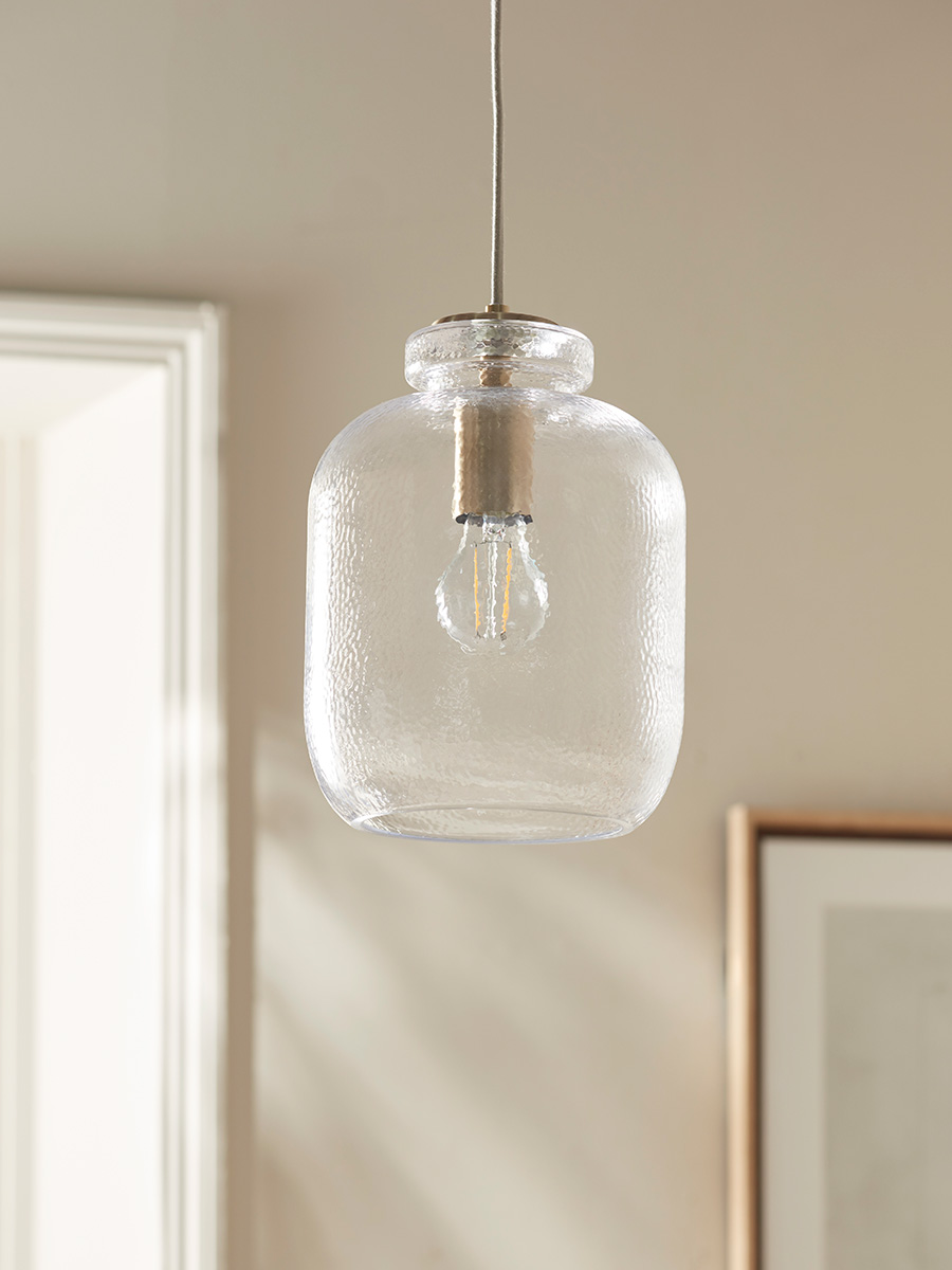 Product photograph of Dimpled Glass Pendant from Cox and Cox