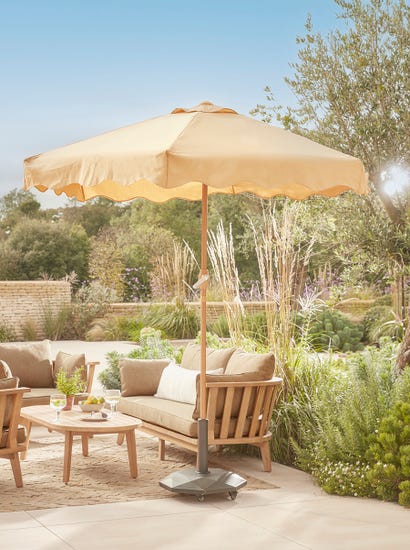Scalloped Parasol - Taupe