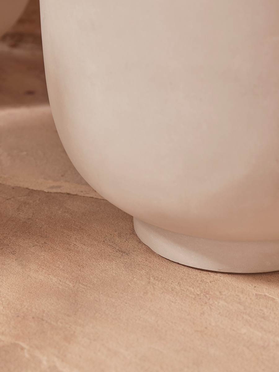 Product photograph of Three Handmade Footed Column Planters - Oat from Cox and Cox.