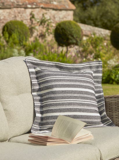 Indoor Outdoor Pillow Edged Cushion - Charcoal