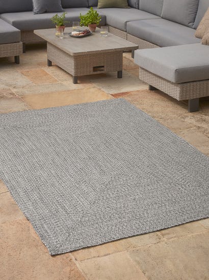 Indoor Outdoor Rectangular Rug - Grey