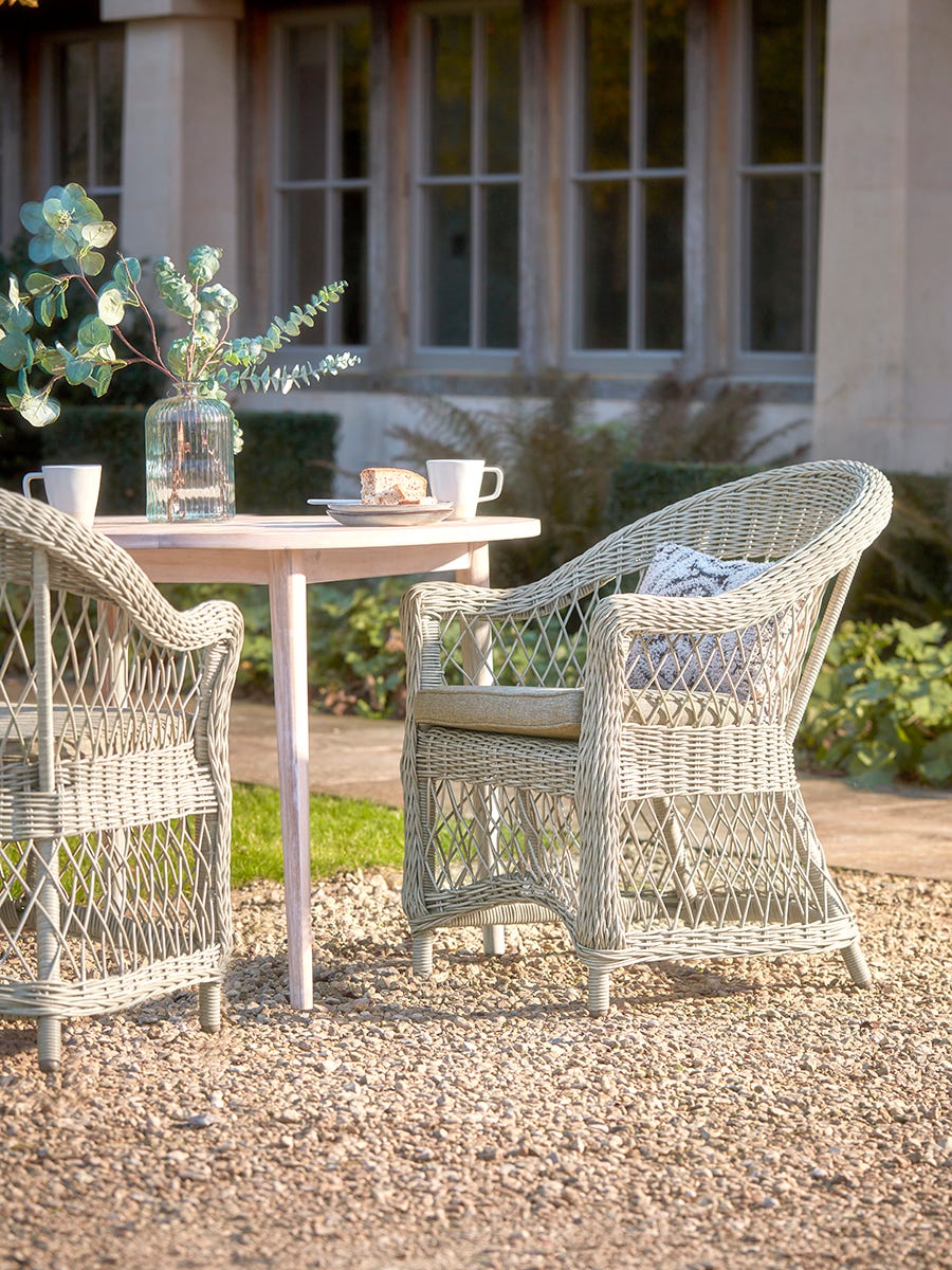 Product photograph of Two Open Weave Dining Chairs from Cox and Cox