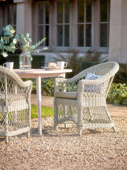 Two Open Weave Dining Chairs
