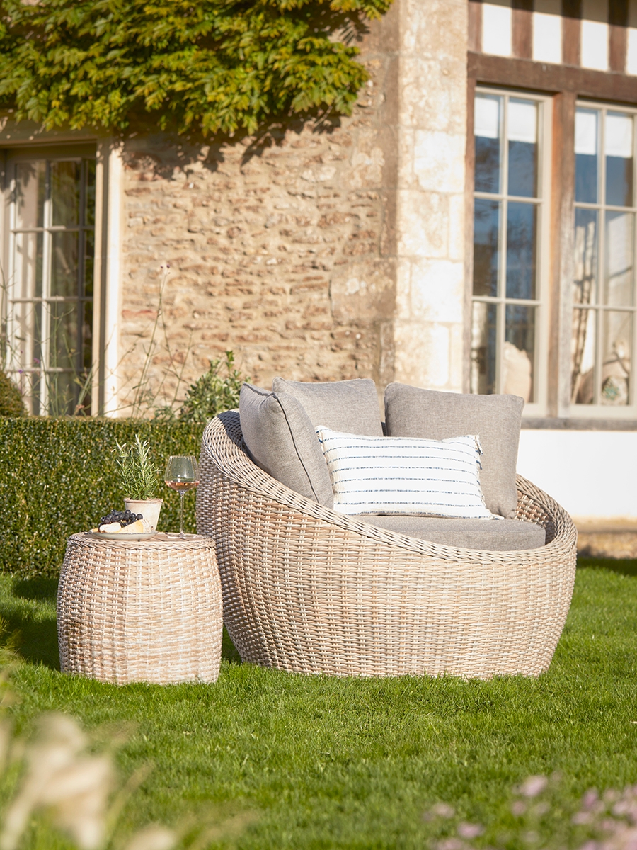Faux Rattan Tub Chair Set