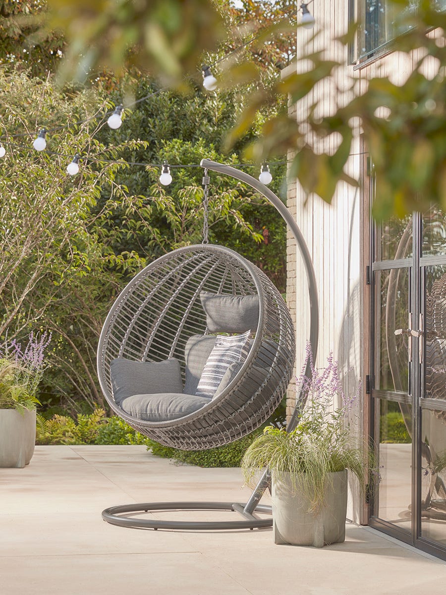 Product photograph of Industrial Hanging Chair - Grey from Cox and Cox