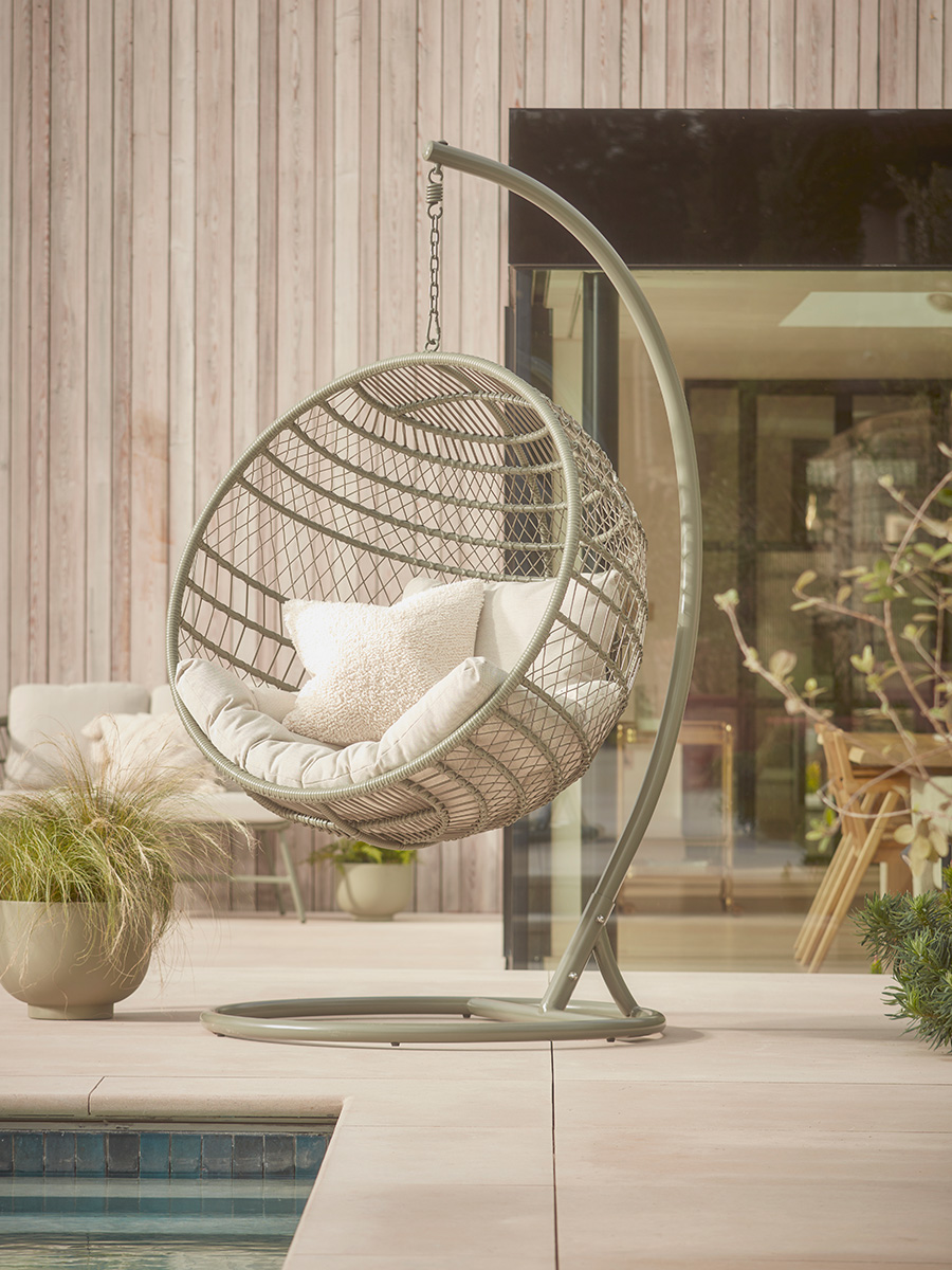Tilos Geometric Hanging Chair Olive