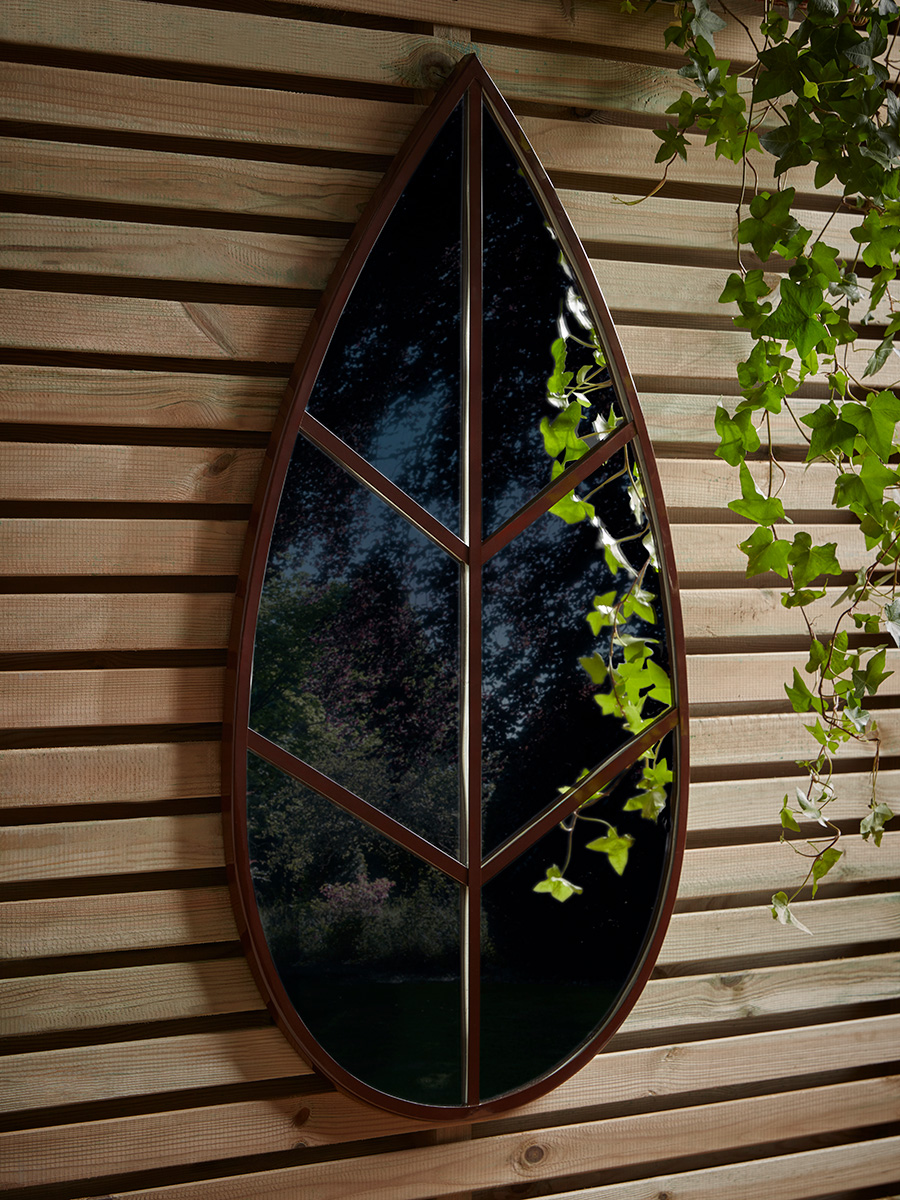 Product photograph of Outdoor Botanical Wall Mirror from Cox and Cox.