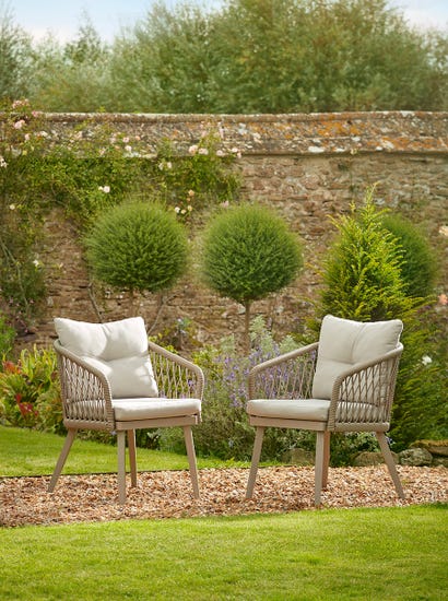 Two Woven Rope Dining Chairs