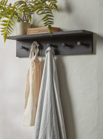 Wooden Coat Rack - Black