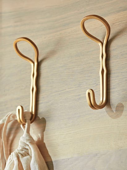 Two Looped Brass Hooks