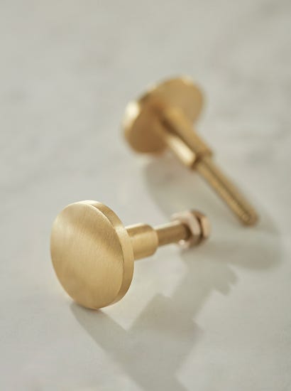 Two Round Brass Handles - Large