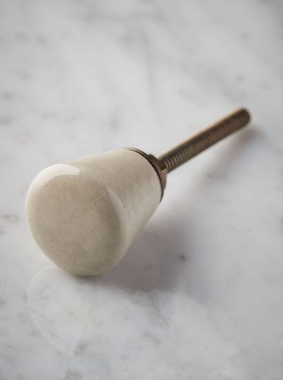 Ceramic Tapered Knob - White