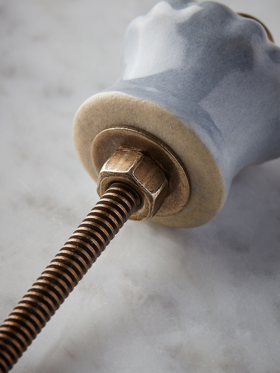 Product photograph of Ceramic Scalloped Handle - Blue from Cox and Cox.