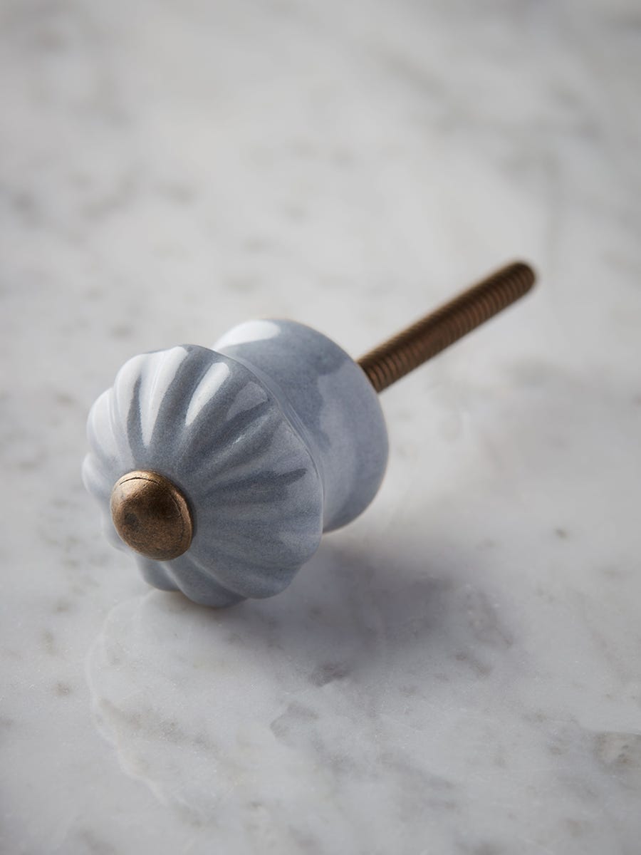 Product photograph of Ceramic Scalloped Handle - Blue from Cox and Cox