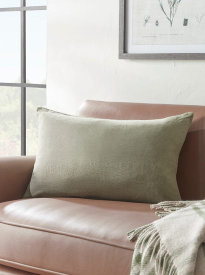 Linen Rectangle Cushion Cover - Olive