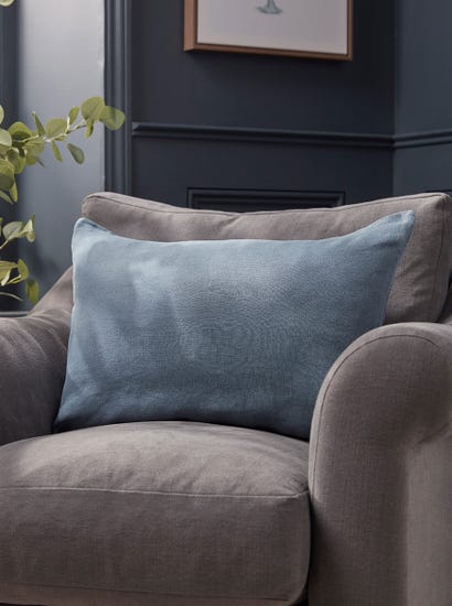 Linen Rectangle Cushion Cover - French Blue