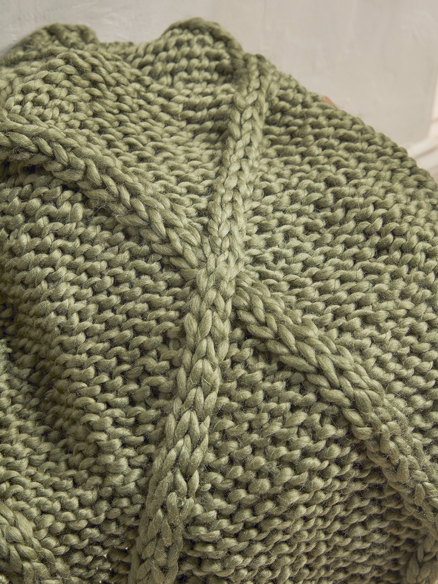 Product photograph of Cable Knit Diamond Throw from Cox and Cox.