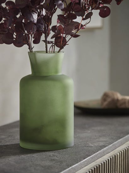 Frosted Green Vase
