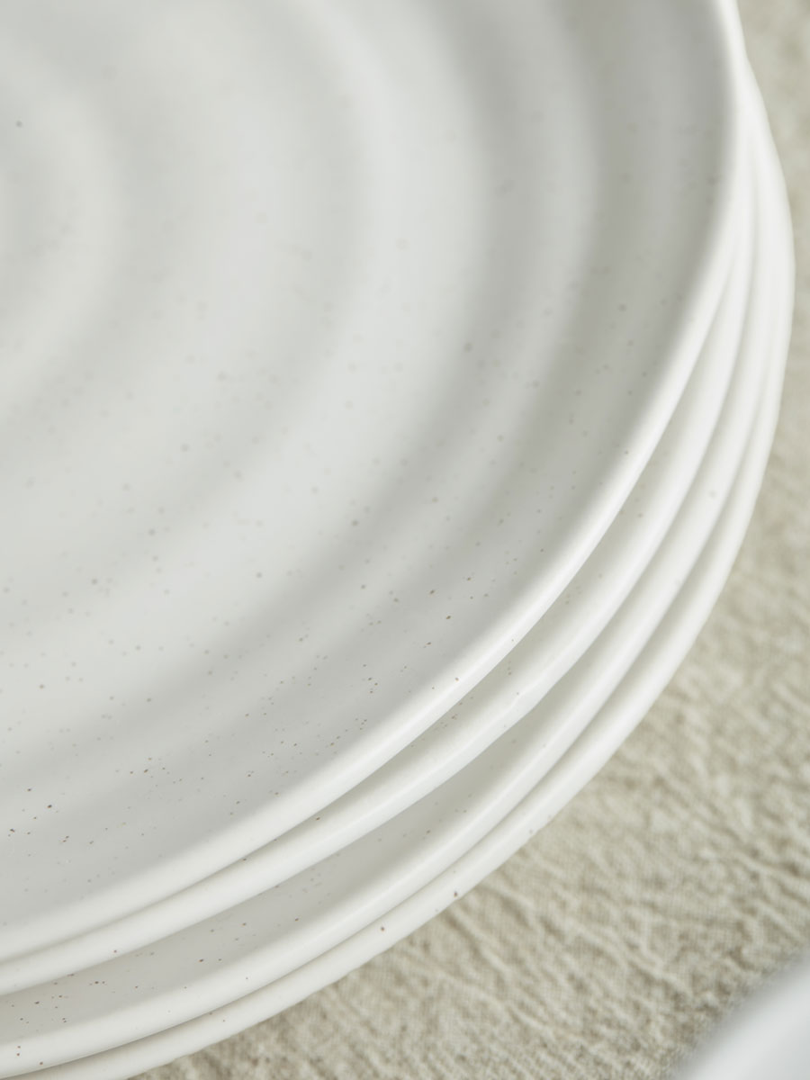 Product photograph of Six Speckled Dinner Plates from Cox and Cox.