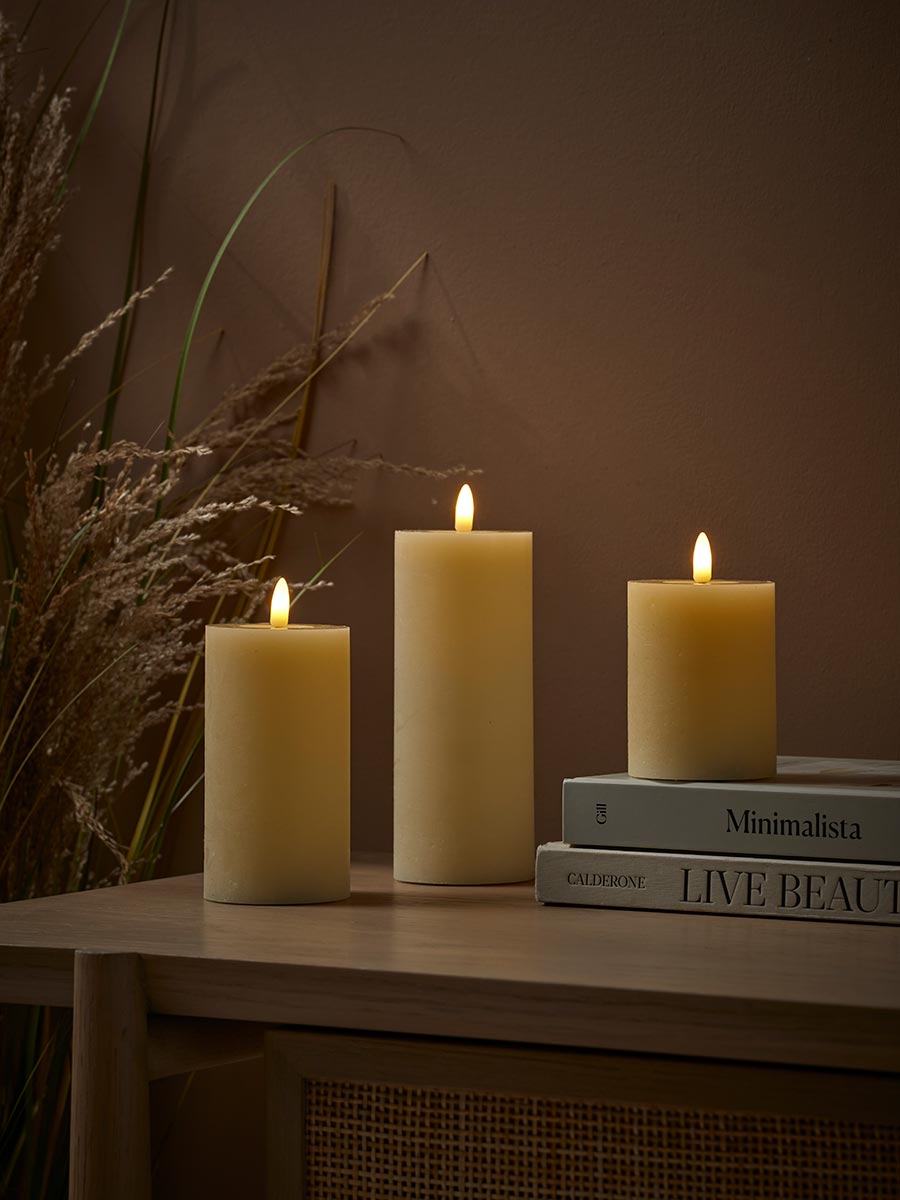 Product photograph of Three Remote Controlled Led Candles from Cox and Cox.