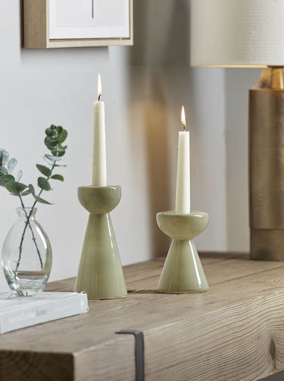 Sage Glass Candleholder