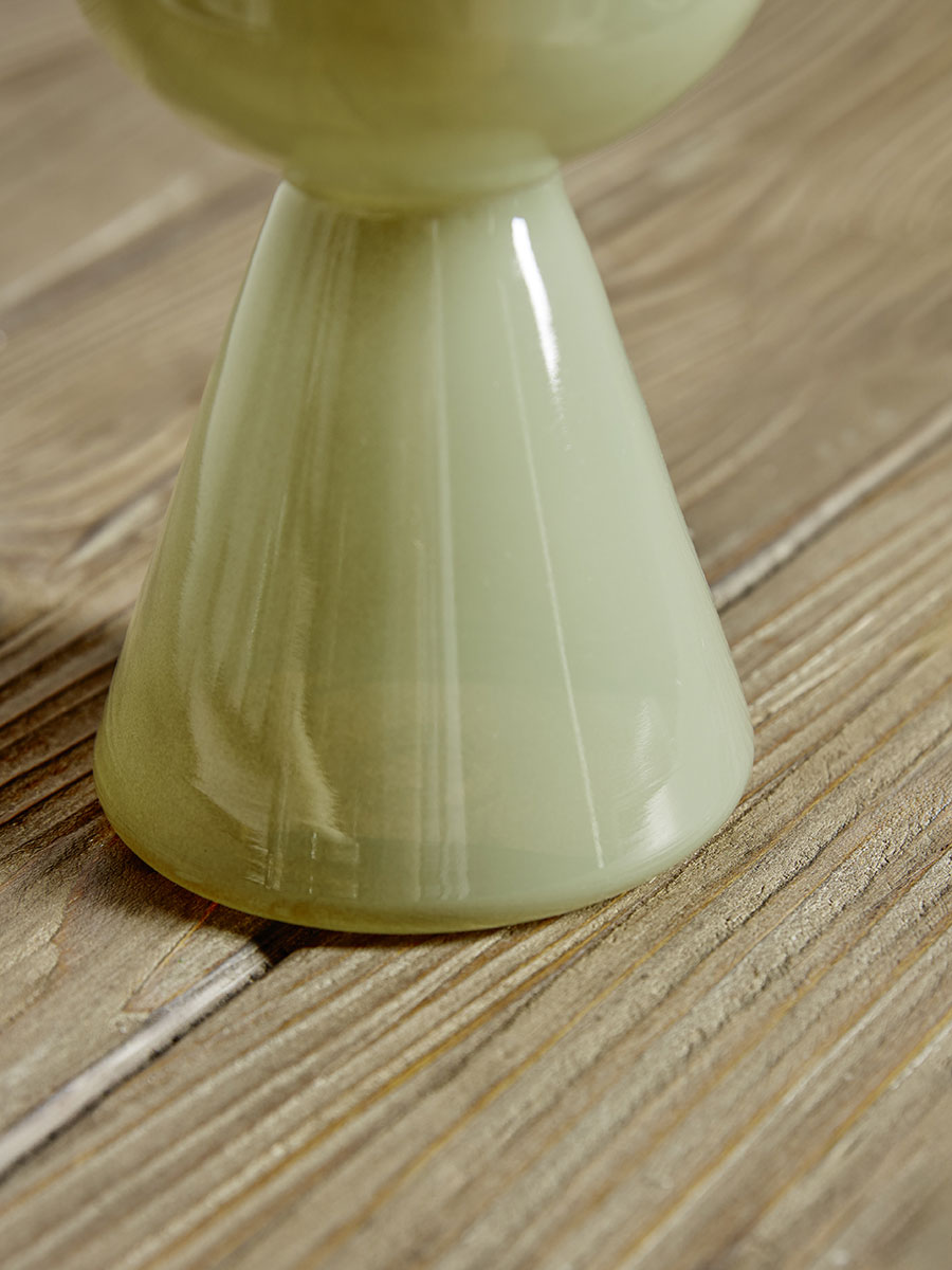 Product photograph of Sage Glass Candle Holder - Large from Cox and Cox.