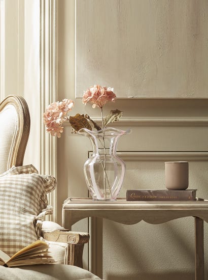 Painterly Stripe Petal Vase - Blush