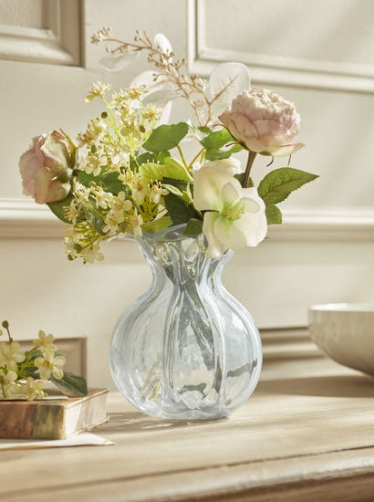 Fluted Petal Vase - Soft Blue