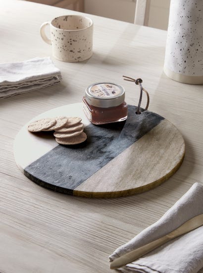 Striped Marble Serving Board - Round