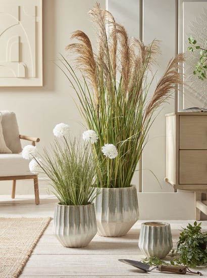 Three Fluted Planters - Soft Sage