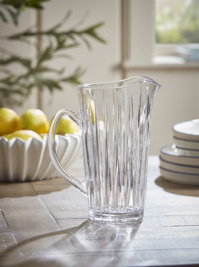 Fluted Glass Pitcher
