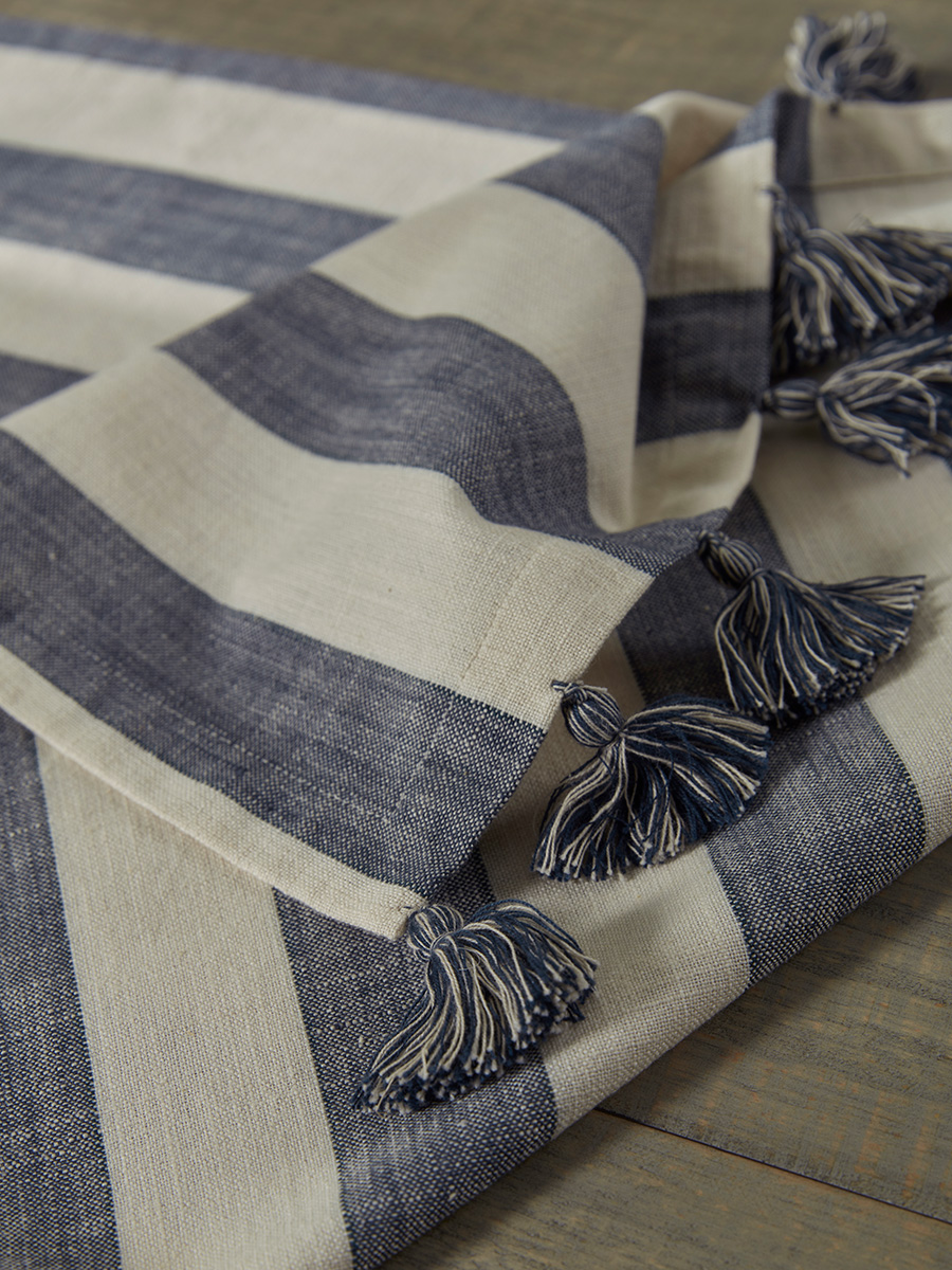 Product photograph of Cotton Table Runner - Nautical Stripe from Cox and Cox.