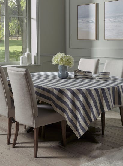 Cotton Tablecloth - Nautical Stripe