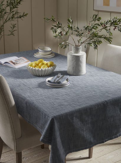 Cotton Tablecloth - Slate Blue