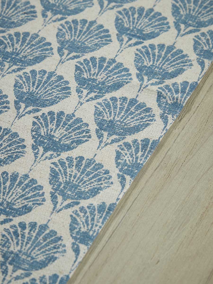 Product photograph of Cotton Table Runner - Swedish Blue Print from Cox and Cox.