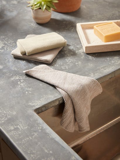 Three Cotton Dishcloths - Natural