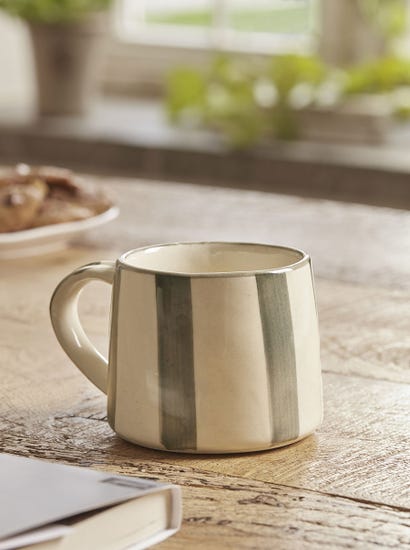 Two Striped Glazed Mugs