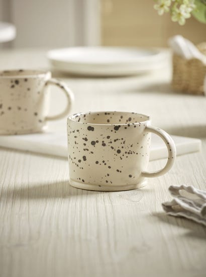 Two Splatter Glazed Mugs