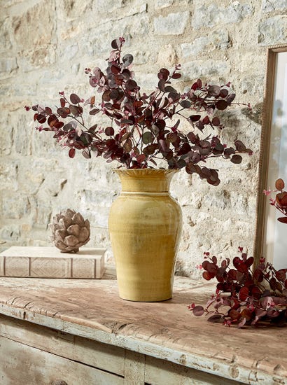 Glazed Urn Vase - Ochre
